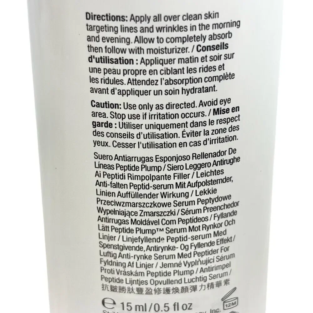 StriVectin Peptide Plump Line Filling Bounce Serum Anti-Wrinkle .5 oz